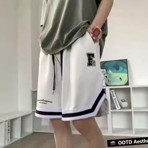 Trendy Brand Summer Slim Cropped Pants Outdoor American Casual Pants Loose Oversized Basketball Sports Pants
