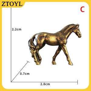 ZTOYL Antique Brass Dài Đuôi Ngựa Bức Tượng Nhỏ Thu Nhỏ Rắn Phong Thủy Trang Trí Cho Nhà Phòng Khách Trang Trí Nội Thất