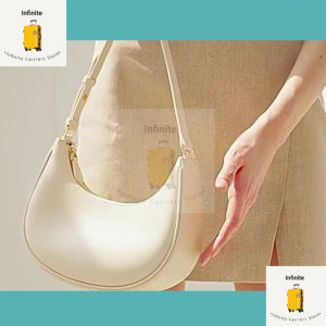 Women Half-moon PU Leather Fashion Shoulder Bag Vintage Solid Color Zipper Dumpling Underarm Bag