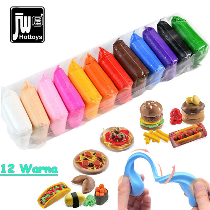 Jual POLYMER CLAY 12 WARNA/ SOFT CLAY 12 WARNA (12 PCS) - Jakarta Barat -  Johan70