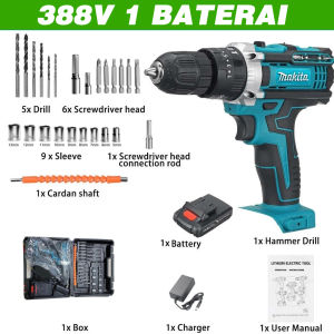 MAKlTA Mesin Bor Cordless Impact Drill /766VF Bor baterai / Bor Tanpa Kabel / Bor Listrik Set