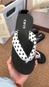 Polka Dot Style 3CM Height Increase Summer Beach Flip-Flops Wedge Heel Soft Sole Non-Slip Summer Sandals For Outdoor Wear 2