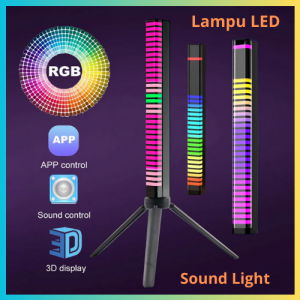 COD PENGIRIMAN CEPAT Lampu LED RGB Bar Strip Sound Rhythm Light USB APP 32 LED / LAMPU LED SENSOR suara strip super terang warna warni mini termurah tercanggih