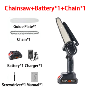 Electric Chainsaw Portable Saw Rechargeable Cordless 6 Inch Lithium Battery Saw Pruning Saw