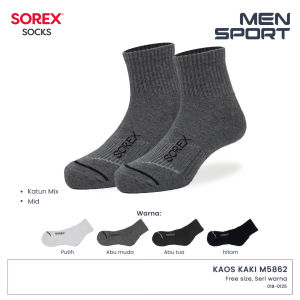 SOREX M5862 MEN SPORT MID SOCKS - KAOS KAKI PRIA SPORT DIBAWAH BETIS - 5862
