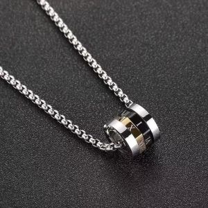 AE Slim Waist Necklace 18k Two-tone womens trendy platinum pendant necklace for men geometric long style