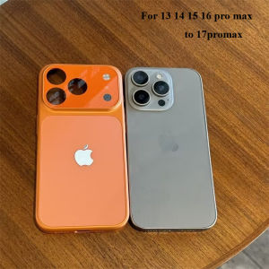 New Design For iPhone 13 14 15 16 Pro Max instantly Change to 17 Pro Max Casing Hard PC Glass Back Matte  Shockproof Protective Case
