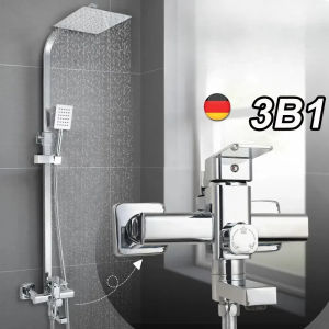Shower Kamar Mandi 4 Dalam 1 Set Dengan Faucet Sprayer shower set kamar mandi panas dingin Shower Full Tembaga Perak