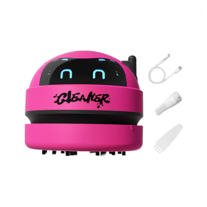 Robot Design Desktop Vacuum Cleaner USB Rechargeable For Home Office Car With LED Display Detachable Nozzle 500Min Operation