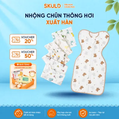 Nhộng Chũn Thông Hơi Xuất Hàn Cho Bé IQKAO – Co Giãn 2 Chiều Mềm Mại Thoáng Khí – Ngủ Ngon Không Giật Mình