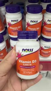 NOW Vitamin D3 2000 IU  Hỗ Trợ Xương Răng Tăng Sức Đề Kháng - Hỗ trợ sức khỏe xương và răng: Vitamin D góp phần tăng hấp thu canxi và phốt pho giúp duy trì xương và răng khỏe mạnh giảm nguy cơ loãng xương.