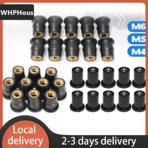 [COD] WHPHous Ship within 24 hours Motorcycle Tuning Windshield Rubber Nut N4m5m6 Brass Nut Expanded Rubber Well Nut  Fastener
