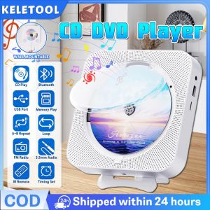 Bluetooth Portable CD Player Wall Mountable CD Music Players Home Desktop CD Player IR Remote Control Built-in Dual Speakers LED Display with Radio