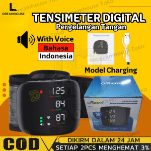 Alat Ukur Cek Tekanan Darah Tensimeter Digital Pergelangan Tangan Model Charging Portable With Voice