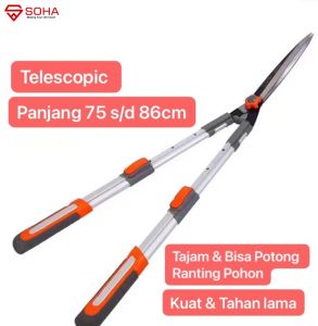 TK-08 Gunting Rumput Berkebun Bahan Besi Tajam Bisa Telescopic Gagang Anti Licin Cocok Untuk Potong Rumput atau Daun Lebat