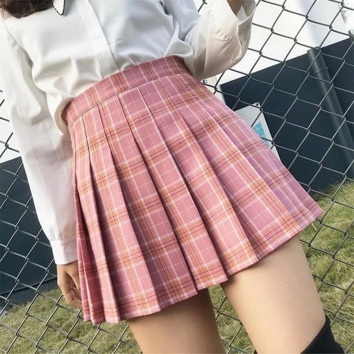 Fashion 2022 Summer Women Skirts Korean Cute Style Plaid Skirts for Girls High Waist School Pleated Mini Skirts Women Lazada