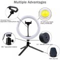 RING LIGHT LED 26CM Lampu 26 cm Make Up Vlog Lampu Ringlight Tripod. 