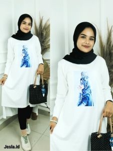 Midi Dress Terbaru 2023 RATU HIJAB MIDI DRESS COMBED 24S APK SABLON Midi Dress Wanita Oversize