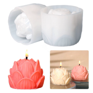 3D Lotus Flower Shaped Silicone Mold Soap Mould Plaster Mold Home Decoration Crafts DIY Gifts