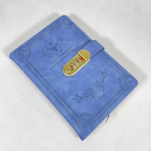 Buku Catatan Harian Dengan Kunci Password Cover Kulit Model Retro Klasik A5