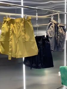 American Style Easy Shorts Plus Size 150KG for Women 2025 Slimming Casual Loose Wide Leg Cargo Korean Version Five Eyes Pants with Waist Strap