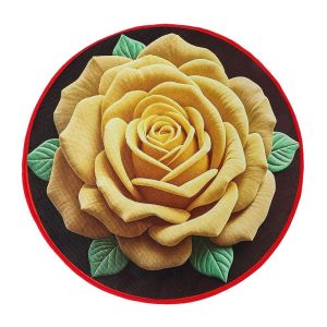 IFFINE Non-slip Rose Floor Mat Absorbent Quick Dry Flower Carpet Creative Wear-resistant Door Gasket for Living Room Bedroom