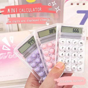 Candy Mini Calculator Portable Electronic Display Calculator Stationery No Noise For School Supplies