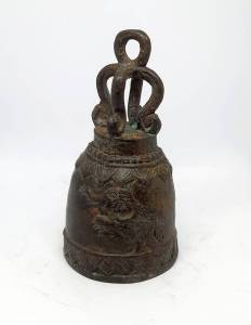 R137 ระฆังงานทองเหลืองลายช้างยกขา ของตกแต่ง ของขวัญ ของสะสม เสียงไพเราะ