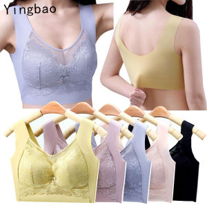 Yingbao Women Bra Push Up Full Cup Plus Size Wireless Seamless Ladies No steel ring Lace Underwear Big Size