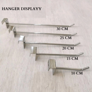 Cantolan Shook Pipa Kotak/Cantelan Besi Aksesoris Single Hook 20 cm Pipa Kotak Display Pajangan Toko-BH"
