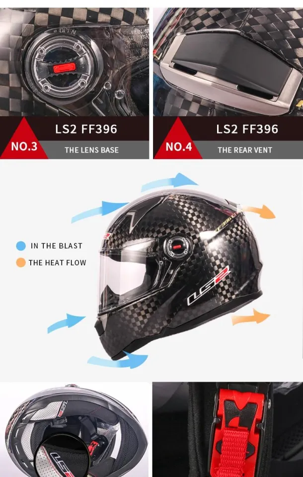 ls2 ff396 ct2 carbon helmet Original Fiber Motorcycle Ls2 Full Face Helmet  Turtle MOTO Store density EPS Ls2 Cascos De Moto En