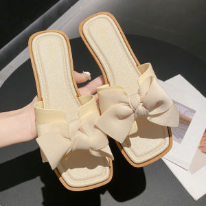 [Free Shipping] Summer Sandals With Heels Trendy And Versatile Featuring A Bow Design Perfect For Pairing With Dresses And Suitable For Beach Or Casual Wear