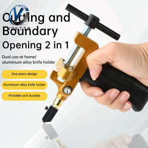 อุปกรณ์มือถือกระจกและเครื่องตัดกระจกแบบ2-In-1ที่ได้รับการอัปเกรด-ด้ามจับที่ถอดออกได้สำหรับการใช้งานหลายพื้นผิว (แก้ว/กระเบื้อง/กระจก/โมเสค/หน้าต่าง)