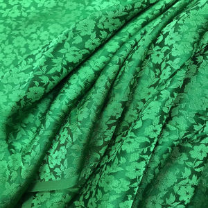 Vải Lụa Tơ Tằm Palacesilk hoa mai xanh lá may áo bà ba áo dài hoặc váy đầm