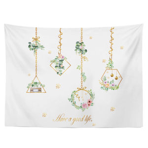 Ready stock sa local warehouseNordic-style green plant tapestry ins Creative background decorative canvas plant headboard decoration background fabric