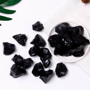 【Obsidian】Obsidian natural raw stone dragon crystal flower pot decoration woolen jewelry ornament specimen