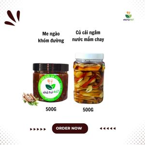 Combo Me Ngào Khóm Đường - Củ cải trắng ngâm nước mắm chay dùng ăn chay và mặn đều được làm nước uống- Hương Nhiên