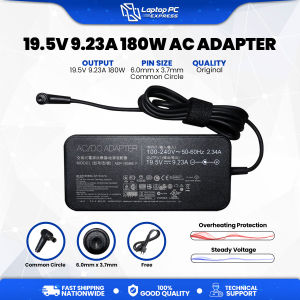 PC Tech Laptop Charger 19.5V 9.23A Common Circle 6.0mm x 3.7mm 180W Compatible with Asus ROG Zephyrus G14 G15 GA401IV
