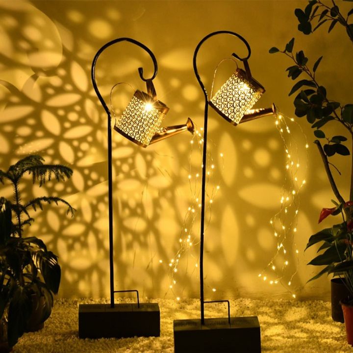 โคมไฟบัวรดน้ำโซล่าเซลล์ดีไซน์ย้อนยุค กันน้ำ