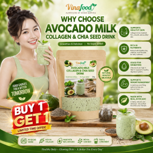 AVOCADO MILK COLLAGEN & CHIA SEED DRINK Powder No Sugar Added Skin Glow Healthy Hair Nails Energy