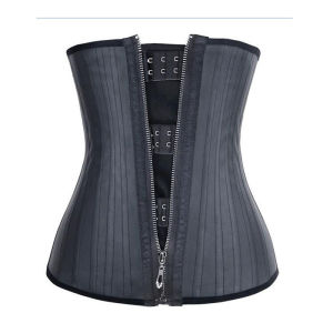 [Hàng mới về] Đai nịt bụng định hình eo có dây khóa kéo chất liệu latex với 25 miếng thép