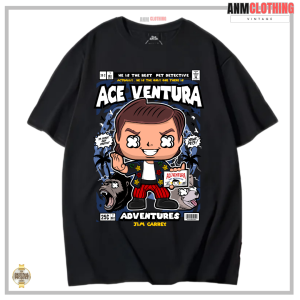 AnM Clothing - Tshirt Vintage Ace Ventura - Kaos Pria Wanita Reguler fit Desain Komik Bahan Cotton Combad 24 S Size M-XXL