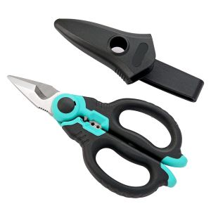 Electric Scissors Electrician Scissors Metal Electrical Cable Wire Stripper Cutting Tool Multipurpose Type Stainless Steel Blade Strong Scissors