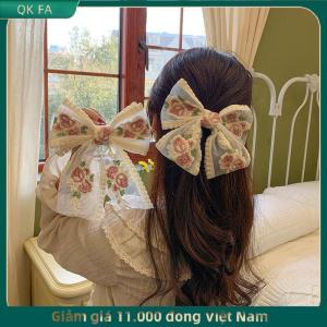 QK FA ✨ Mới Thêu Bow Kẹp Tóc Ren Tóc Clip Ngọt Ngào Trở Lại của Đầu Mỏ Vịt Clip Thời Trang Phụ Kiện Tóc Cho Cô Gái Phụ Nữ
