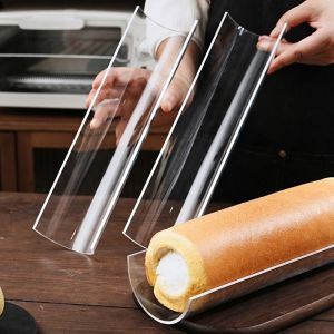 ZYJC MALL Reusable Cake Roll Holder Semicircle Acrylic Cake Roll Shaped Mold Dessert Forming Machine Multi-size Rollers Roll Cake Roll Stand Baking Tools