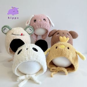 หมวกเด็ก หมวกถัก ดีไซน์สัตว์น่ารัก สไตล์ฤดูใบไม้ร่วง/ฤดูหนาวใหม่ กันลม อบอุ่น และป้องกันหู