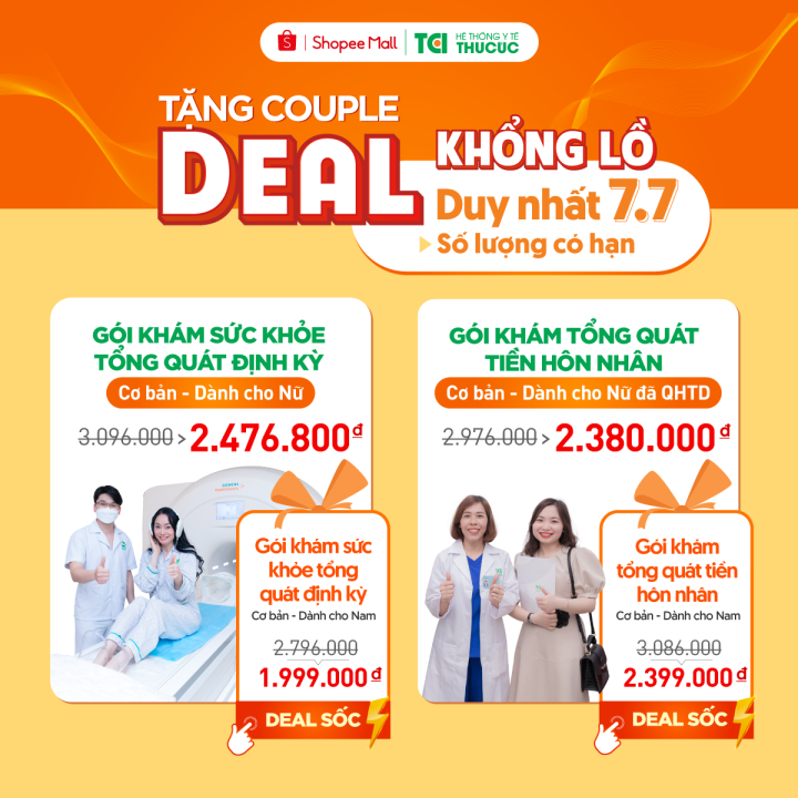 Hà Nội [E-Voucher] Gói khám sức khỏe tổng quát định kỳ dành cho nam từ 16 đến dưới 18 tuổi - Nâng cao - Bệnh Viện Thu Cúc