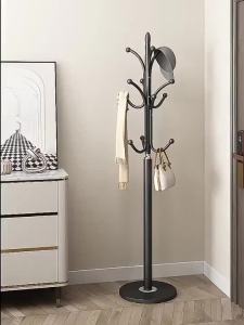 【MY Local Send】Metal Floor Standing Coat Rack with Hooks for Hat Scarf Clothing Hanger Display Entrance Hall Furniture Space Saving Home Decor