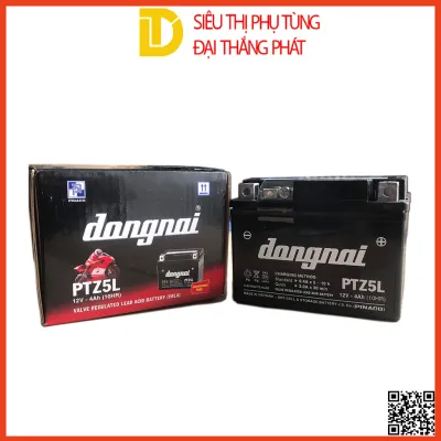 Bình ắc quy khô ĐỒNG NAI PTZ5L 12V-4Ah (PINACO) cho xe máy WAVE RS100 RS110 AIR BLADE 110 EXCITER 135 / 150...