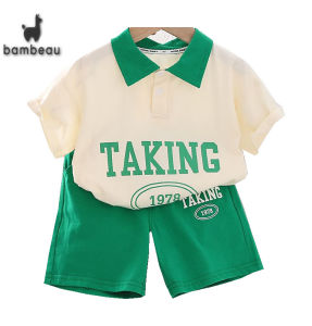 bambeau Baby clothing set boy set Polo short sleeved and shorts two-piece set summer casual fashionable and comfortable pure cotton